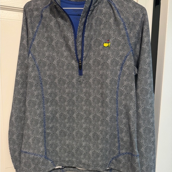 Magnolia Lane Tech SPF 50 Masters Blue and Yellow Patterned Pullover - Picture 1 of 2